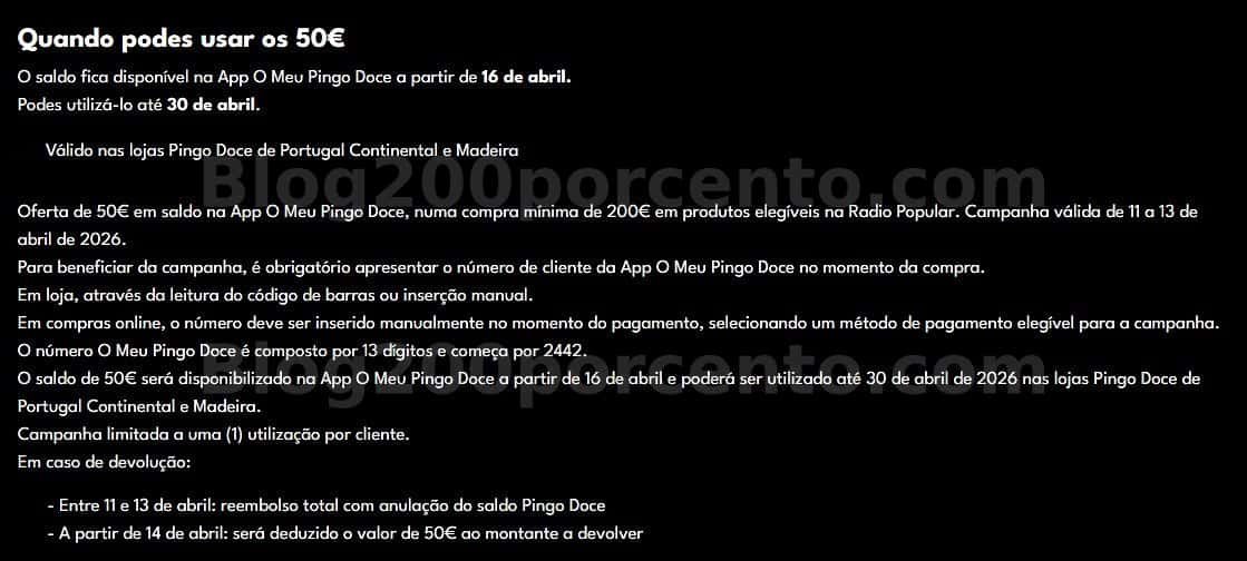 ALERTA - Ganha 50€ no PINGO DOCE, com as tuas compras na RADIO POPULAR!